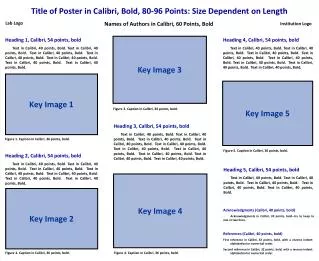 Title of Poster in Calibri, Bold, 80-96 Points: Size Dependent on Length