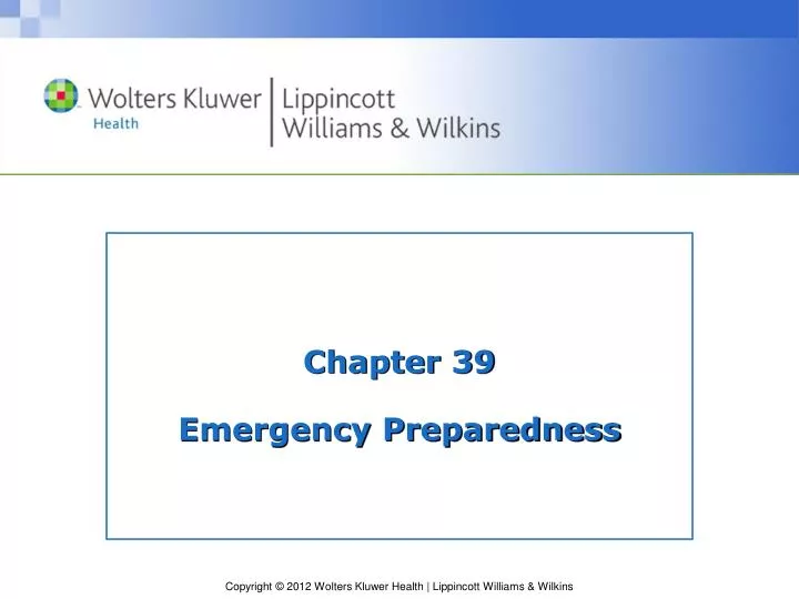 chapter 39 emergency preparedness