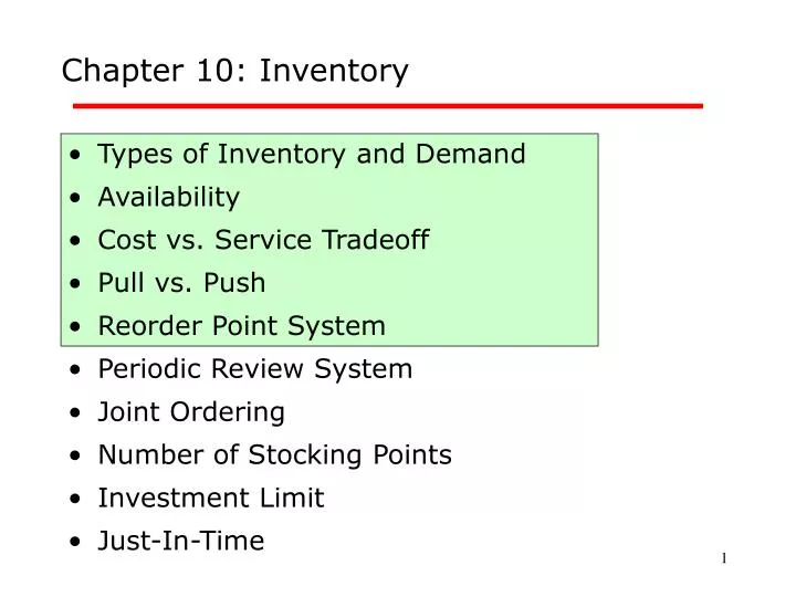 chapter 10 inventory