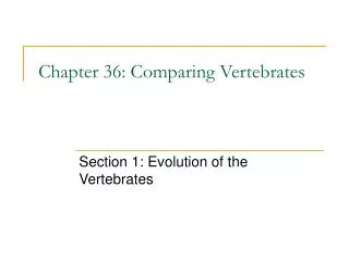 Chapter 36: Comparing Vertebrates