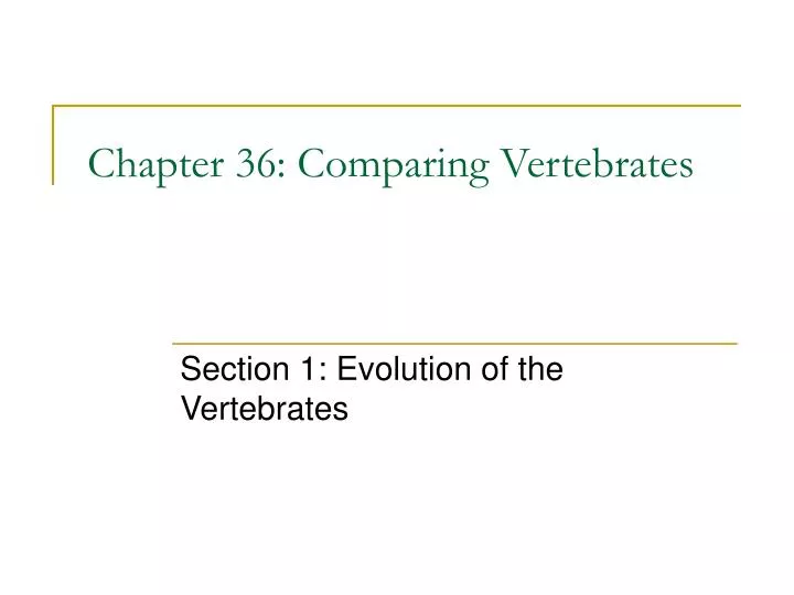 chapter 36 comparing vertebrates