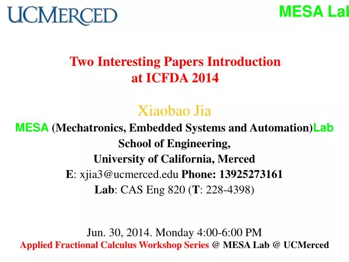 two interesting papers introduction at icfda 2014
