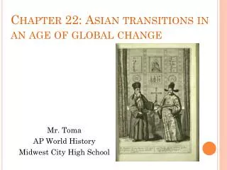 Chapter 22: Asian transitions in an age of global change
