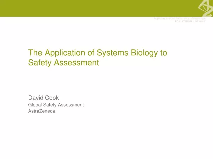 the application of systems biology to safety assessment