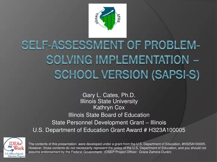 self assessment of problem solving implementation school version sapsi s