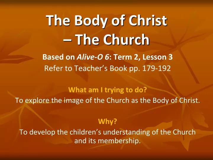 the body of christ the church