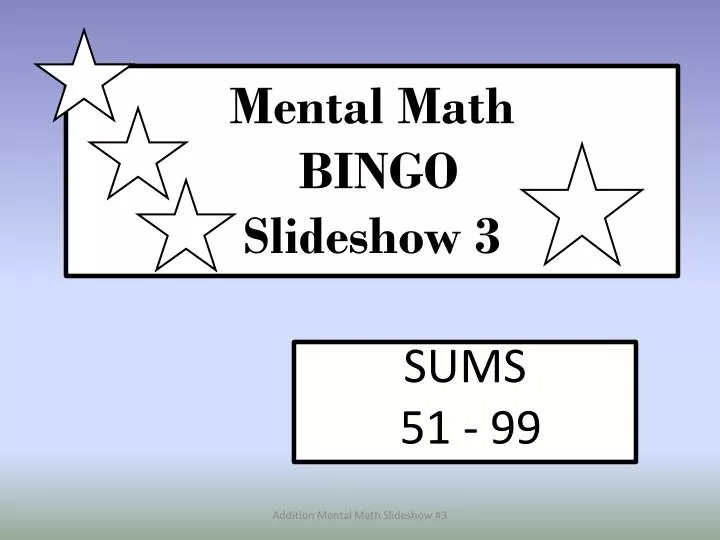 mental math bingo slideshow 3