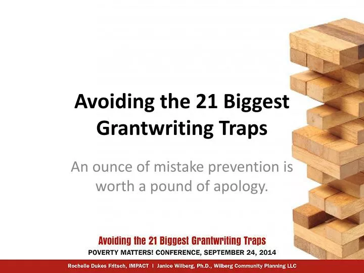 avoiding the 21 biggest grantwriting traps