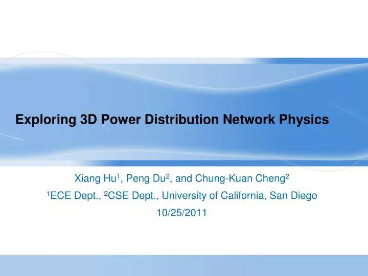 exploring 3d power distribution network physics