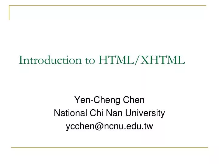introduction to html xhtml