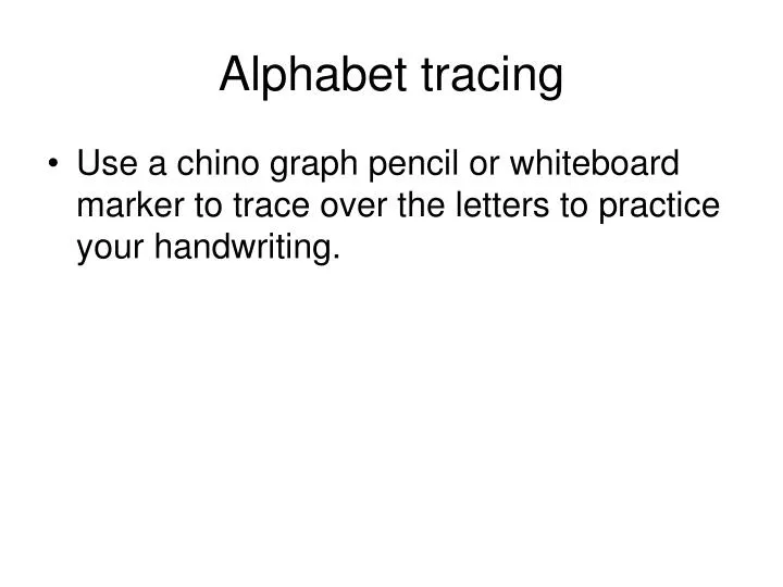 alphabet tracing