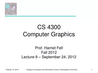 CS 4300 Computer Graphics