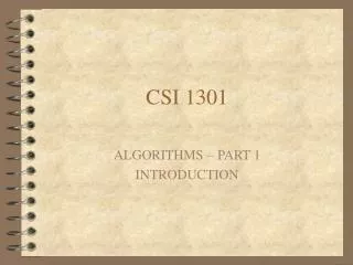 CSI 1301