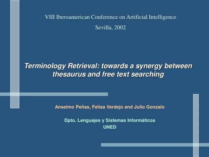 terminology retrieval towards a synergy between thesaurus and free text searching