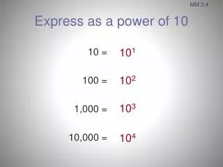 express as a power of 10
