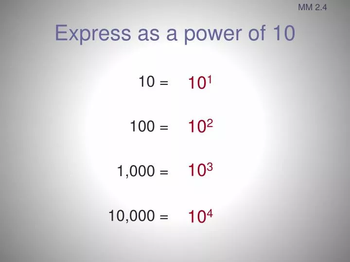 express as a power of 10
