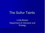The Sulfur Taints