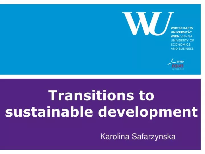transitions to sustainable development