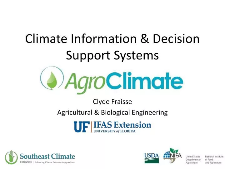 climate information decision support systems