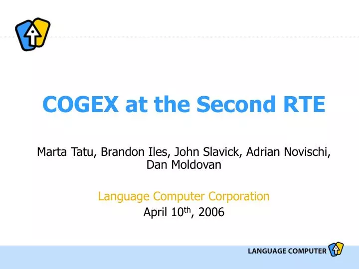 cogex at the second rte