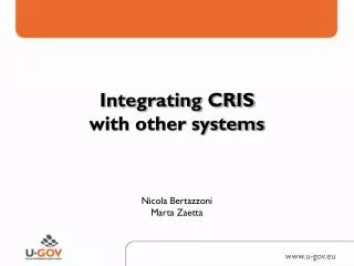 Integrating CRIS with other systems