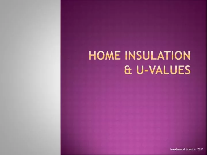 home insulation u values