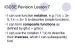 IGCSE Revision Lesson 7