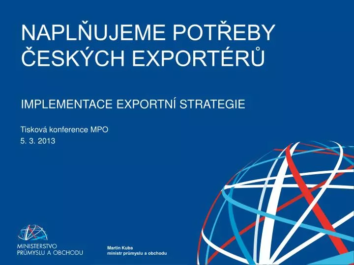 napl ujeme pot eby esk ch export r implementace exportn strategie