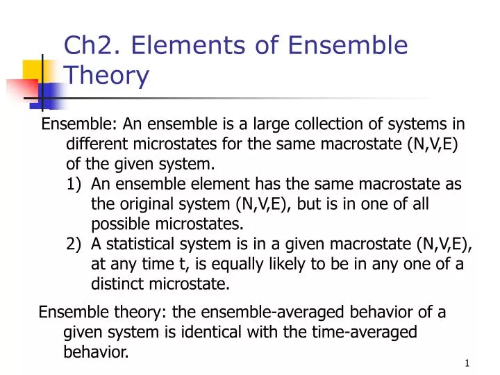 ch2 elements of ensemble theory