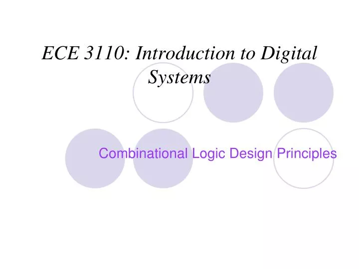 ece 3110 introduction to digital systems