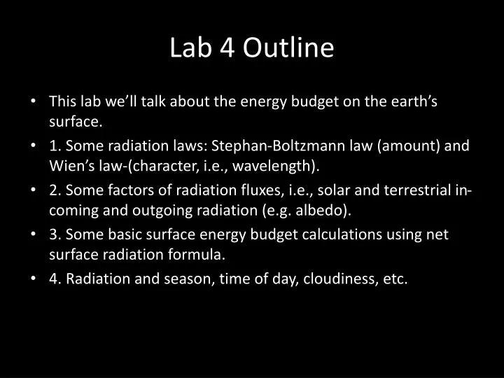 lab 4 outline