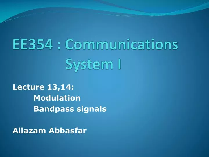 ee354 communications system i