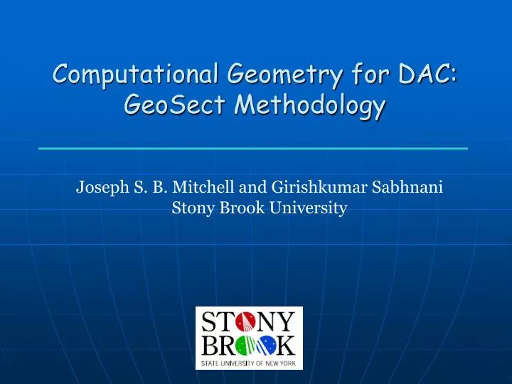 computational geometry for dac geosect methodology