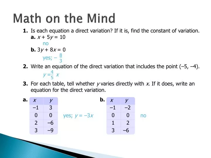 math on the mind