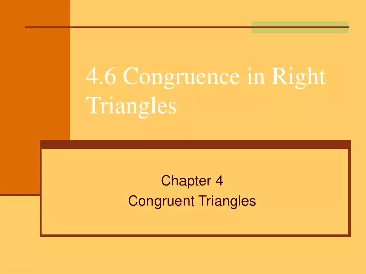 4 6 congruence in right triangles