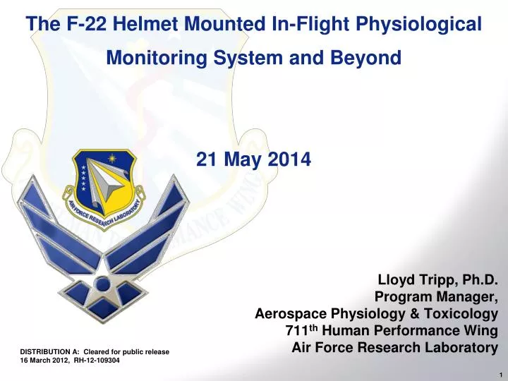 the f 22 helmet mounted in flight physiological monitoring system and beyond 21 may 2014