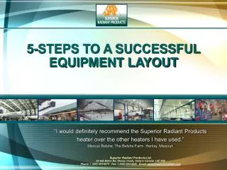 5-STEPS TO A SUCCESSFUL EQUIPMENT LAYOUT