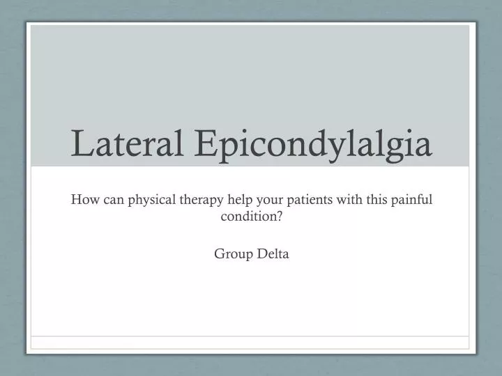 lateral epicondylalgia