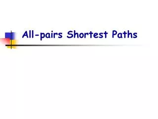 All-pairs Shortest Paths