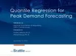 Quantile Regression for Peak Demand Forecasting