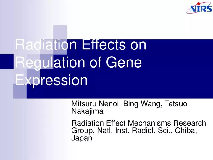 radiation effects on regulation of gene expression