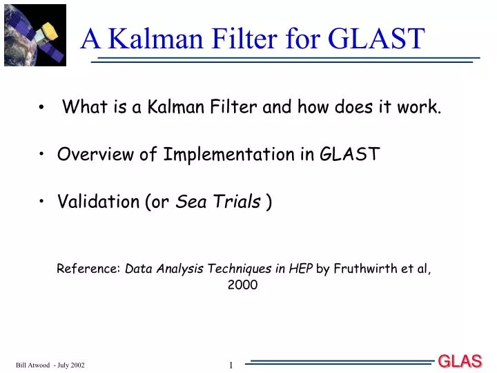a kalman filter for glast