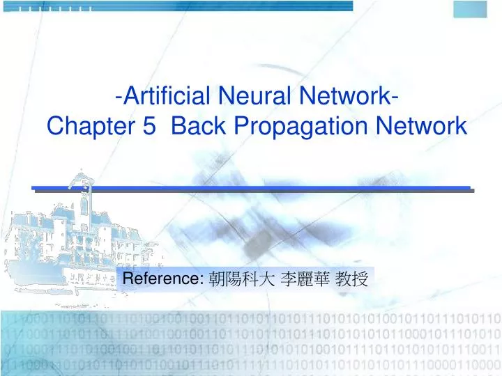 artificial neural network chapter 5 back propagation network