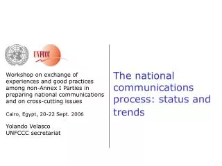 The national communications process: status and trends