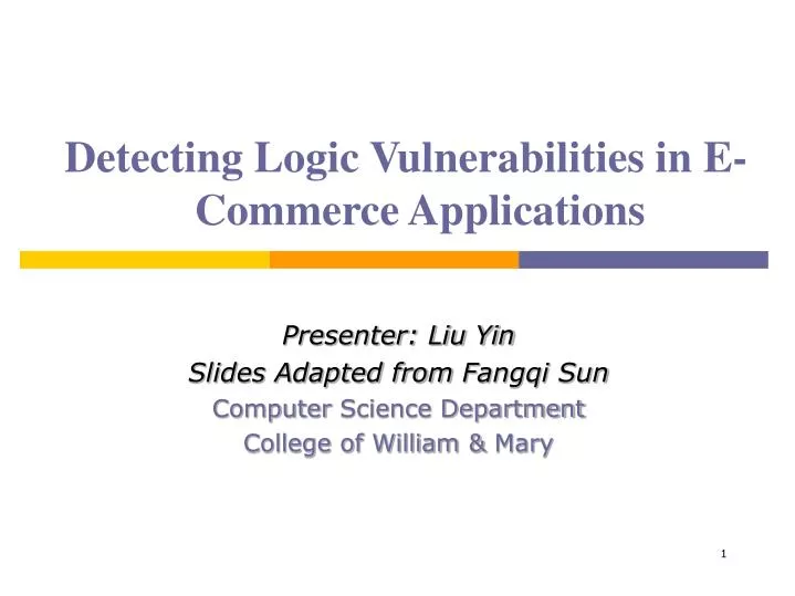 detecting logic vulnerabilities in e commerce applications