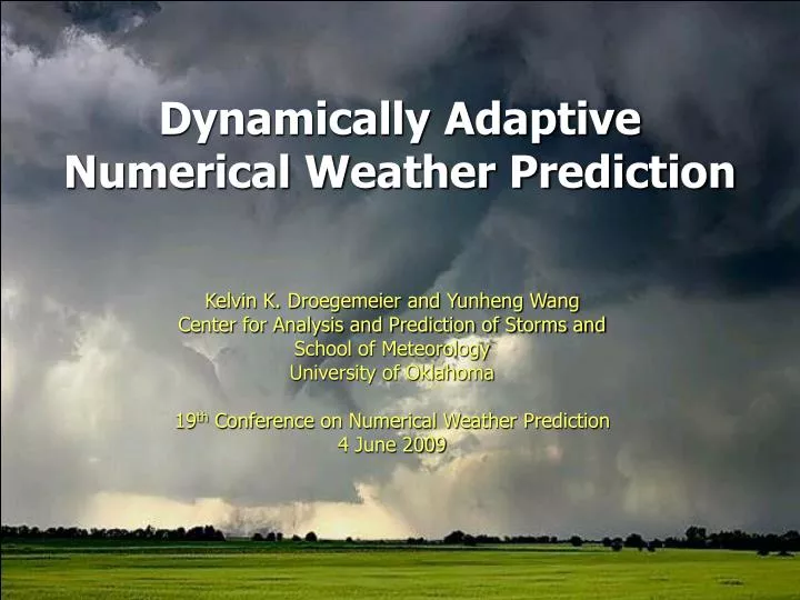dynamically adaptive numerical weather prediction