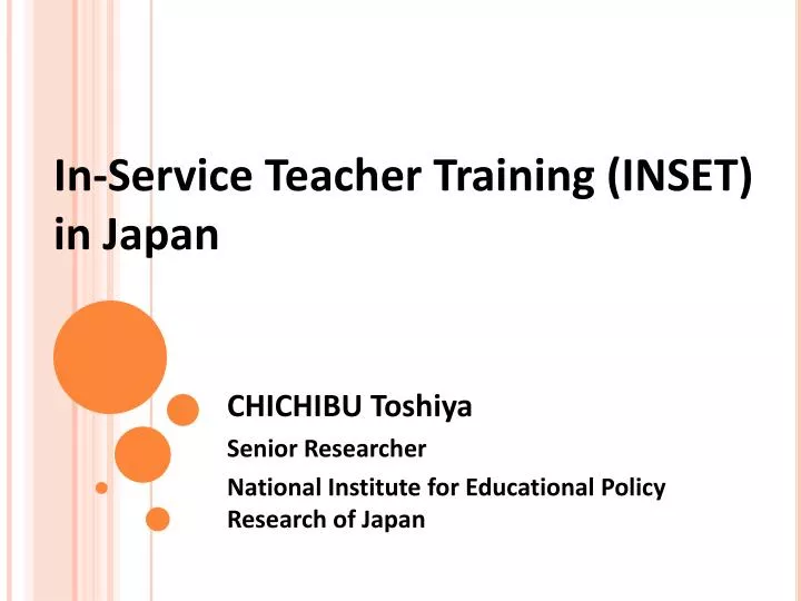in service teacher training inset in japan