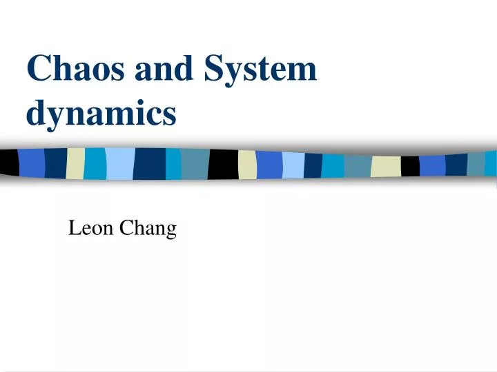 chaos and system dynamics