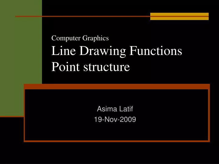 computer graphics line drawing functions point structure