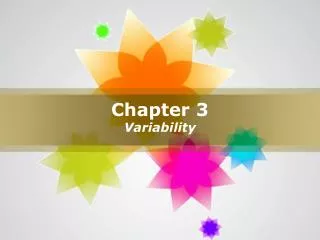 Chapter 3 Variability